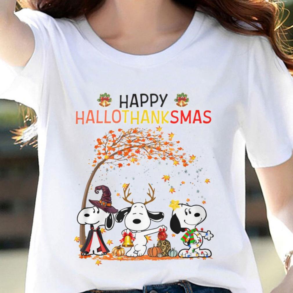 Awesome Snoopy Happy HalloThanksMas Shirt, Halloween, Thanksgiving, Christmas Snoopy Happy HalloThanksMas Shirt Halloween Thanksgiving Christmas 2 - Awesome Snoopy Happy HalloThanksMas Shirt, Halloween, Thanksgiving, Christmas