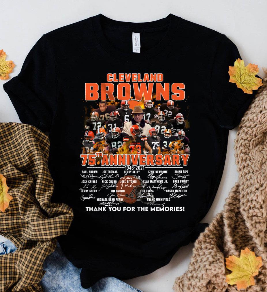 Official Team NFL Cleveland Browns 75th anniversary 1946-2021 Signatures Thank You For The Memories Shirt Team NFL Cleveland Browns 75th anniversary 1946 2021 Signatures Thank You For The Memories Shirt 2 - Official Team NFL Cleveland Browns 75th anniversary 1946-2021 Signatures Thank You For The Memories Shirt