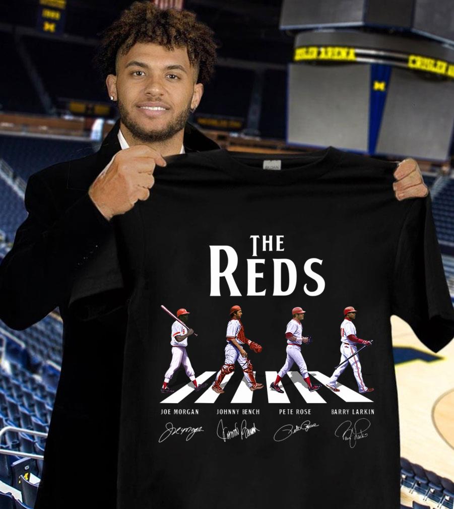 Best The Reds Abbey Road Cincinnati Reds Signatures Shirt, Joe Morgan, Johnny Bench, Pete Rose, Barry Larkin The Reds Abbey Road Cincinnati Reds Signatures Shirt Joe Morgan Johnny Bench Pete Rose Barry Larkin 1 - Best The Reds Abbey Road Cincinnati Reds Signatures Shirt, Joe Morgan, Johnny Bench, Pete Rose, Barry Larkin