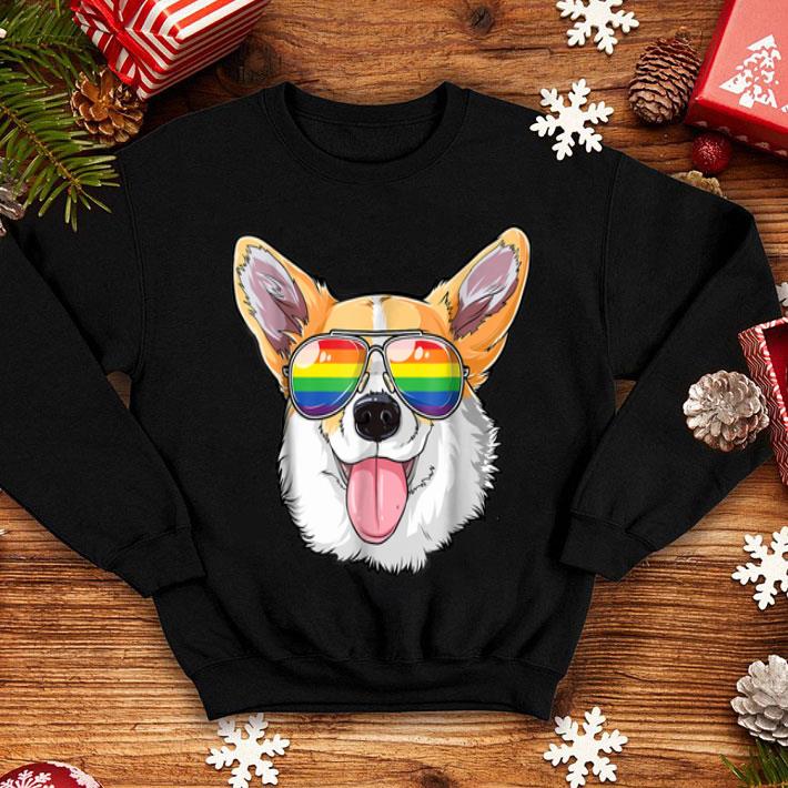 Corgi Gay Pride Flag Sunglasses LGBT Dog Puppy Lover Shirt 4 - Corgi Gay Pride Flag Sunglasses LGBT Dog Puppy Lover Shirt