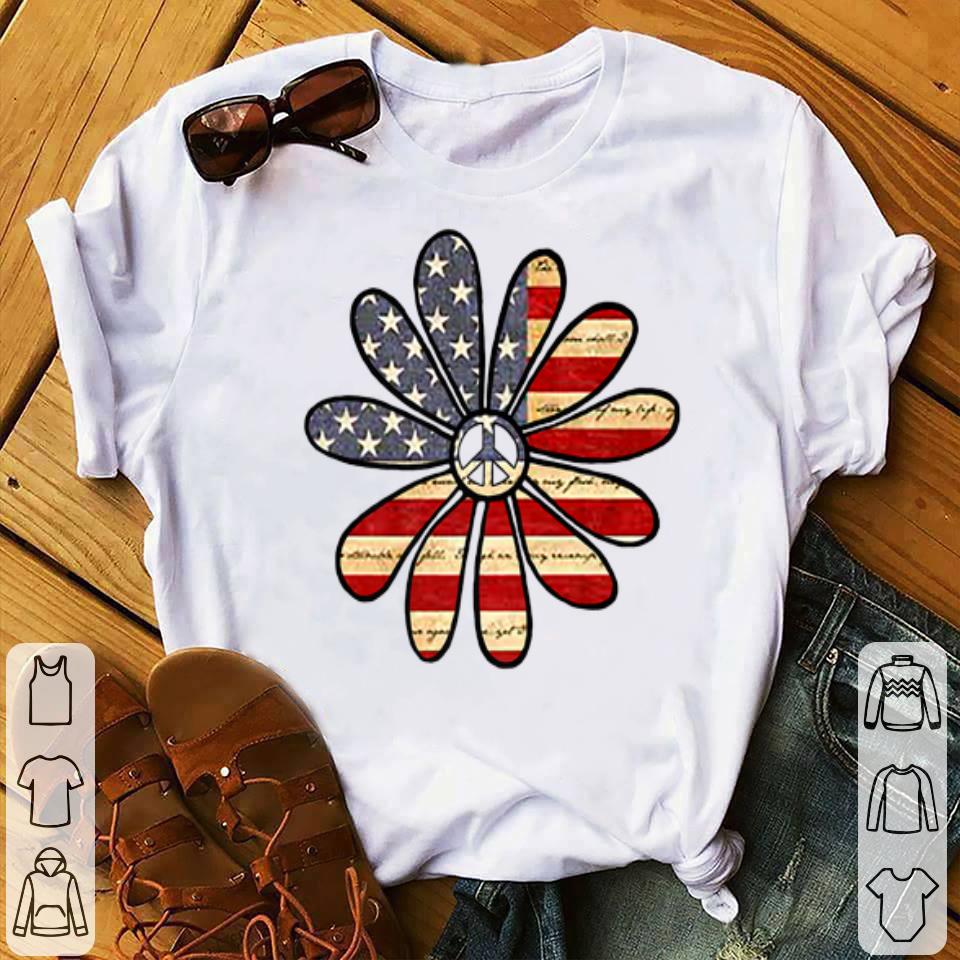 American Flag Hippie Flower With Peace Sign Center shirt 4 1 - American Flag Hippie Flower With Peace Sign Center shirt