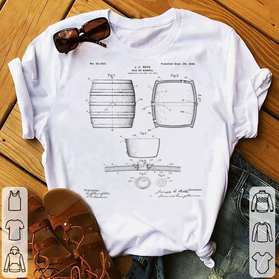 Vintage 1898 Craft Beer Barrel Patent Print shirt 4 - Vintage 1898 Craft Beer Barrel Patent Print shirt