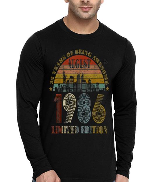 August 1986 33 Years Old 33rd Birthday Decorations shirt August 1986 33 Years Old 33rd Birthday Decorations shirt 4 - August 1986 33 Years Old 33rd Birthday Decorations shirt