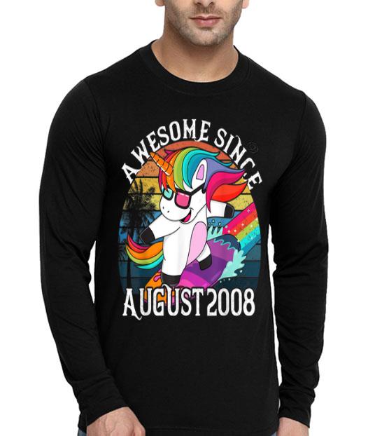 Awesome Born August 2008 Unicorn Surfing Girlss shirt 4 - Awesome Born August 2008 Unicorn Surfing Girlss shirt