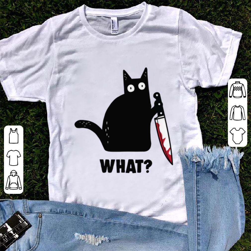 Awesome Cat What Murderous Black Cat With Knife shirt 1 - Awesome Cat What Murderous Black Cat With Knife shirt