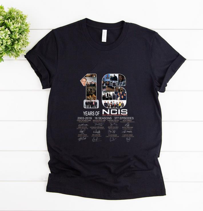 Premium 16 Years Of NCIS 2003 2019 Signature shirt 1 - Premium 16 Years Of NCIS 2003 - 2019 Signature shirt