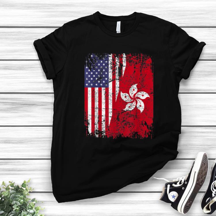 Premium Hong Kong Half American Flag shirt 1 - Premium Hong Kong Half American Flag shirt