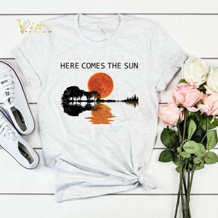 Sunset Guitar lake Here comes the sun shirt 4 - Sunset Guitar lake Here comes the sun shirt