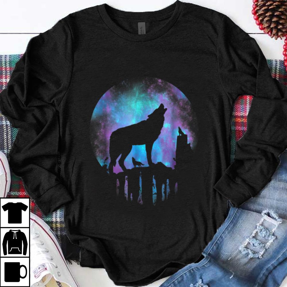 Top Howling Wolf Galaxy Moon shirt 1 - Top Howling Wolf Galaxy Moon shirt