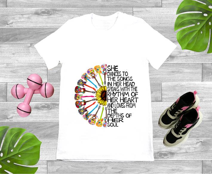 Top She Dance To The Song In Her Head Speaks With The Rhythm Of Heart Heart Guitar Hippie Sunflower shirt 1 - Top She Dance To The Song In Her Head Speaks With The Rhythm Of Heart Heart Guitar Hippie Sunflower shirt