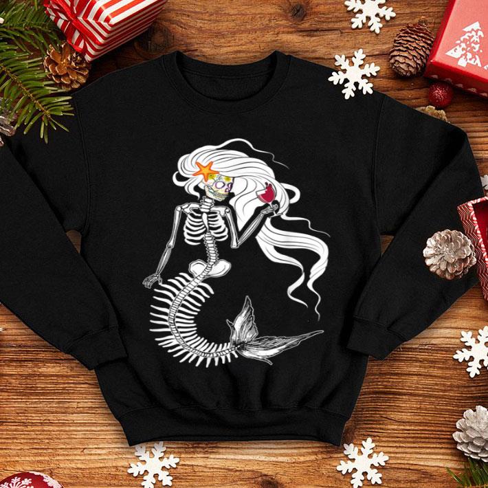 Hot Mermaid Skeleton Sugar Skull Halloween Costume shirt 4 - Hot Mermaid Skeleton Sugar Skull Halloween Costume shirt