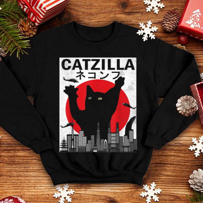 Official Vintage Catzilla Japanese Sunset Style Cat Kitten Lover shirt 4 - Official Vintage Catzilla Japanese Sunset Style Cat Kitten Lover shirt