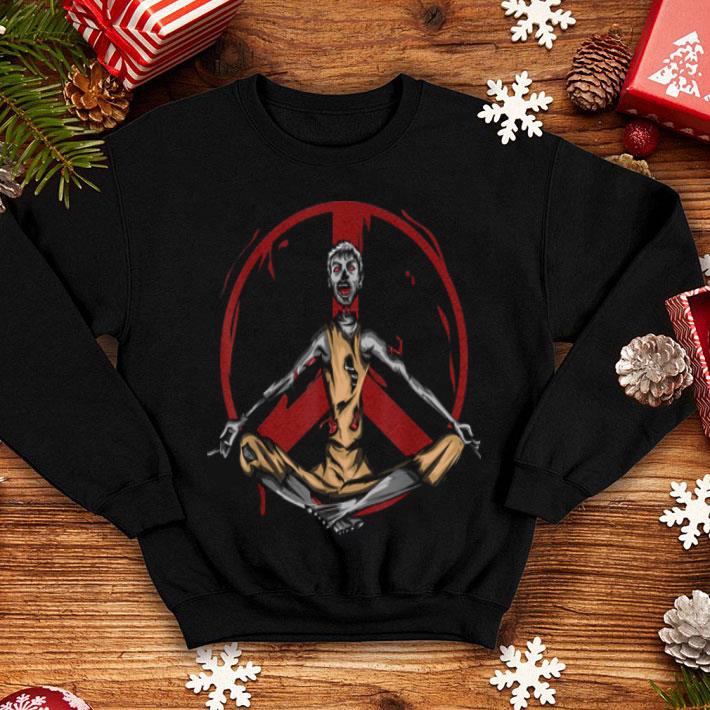 Zombie Halloween Peace Sign Meditating Yoga Boys Girls shirt 4 - Zombie Halloween Peace Sign Meditating Yoga Boys Girls shirt