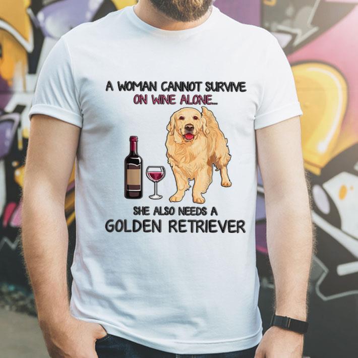 Golden Retriever A Woman Cannot Survive On Wine Alone shirt 4 - Golden Retriever A Woman Cannot Survive On Wine Alone shirt