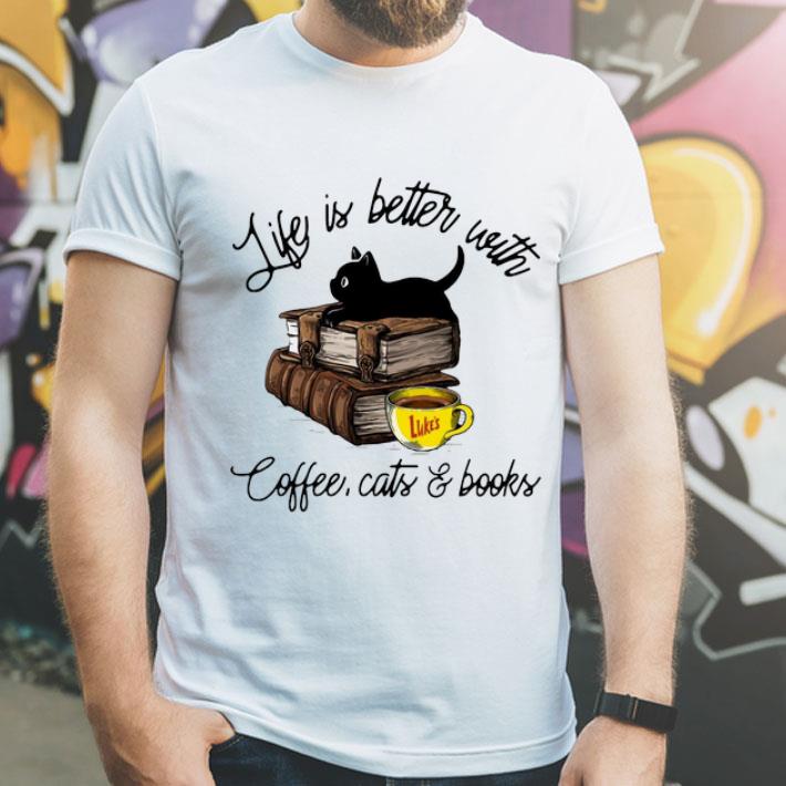 Life Is Better With Luke s Coffee Cats And Books shirt 4 - Life Is Better With Luke’s Coffee, Cats And Books shirt