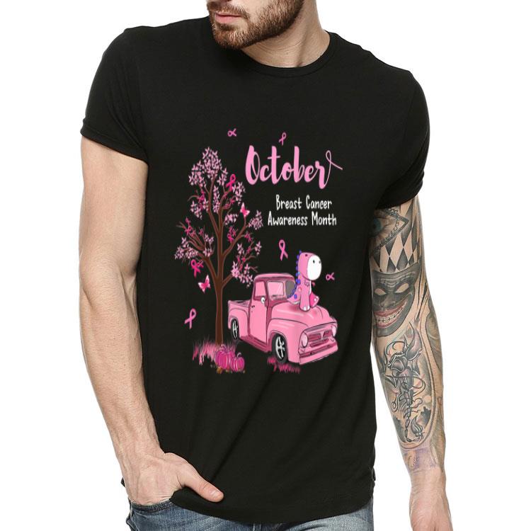 October Pumpkin Truck Dinosaur Breast Cancer Awareness shirt 4 - October Pumpkin Truck Dinosaur Breast Cancer Awareness shirt