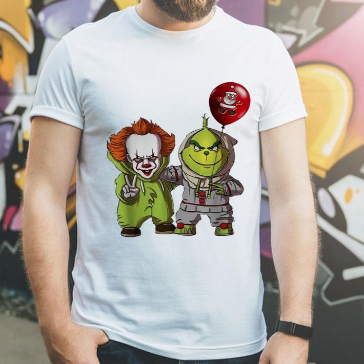 Pennywise And Grinch Santa Balloon Christmas shirt 4 1 - Pennywise And Grinch Santa Balloon Christmas shirt