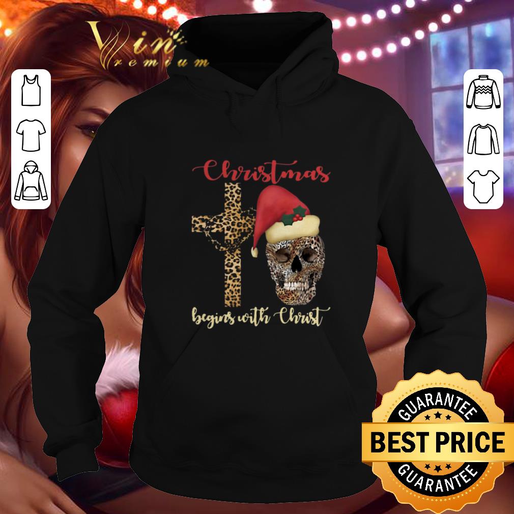 Cheap Skull leopard Christmas Begins with Christ shirt 4 - Cheap Skull leopard Christmas Begins with Christ shirt
