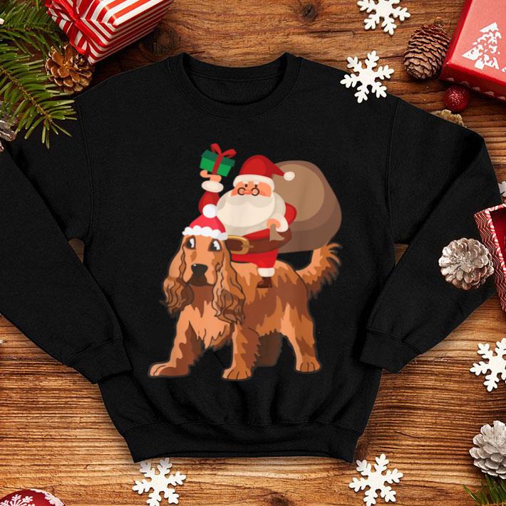 Hot Santa Riding American Water Spaniel Christmas Pajama Gift shirt 4 - Hot Santa Riding American Water Spaniel Christmas Pajama Gift shirt