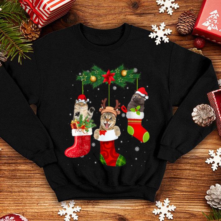 Nice Three Cat In Sock Gift Christmas Pajama Santa Hat Xmas shirt 4 - Nice Three Cat In Sock Gift Christmas Pajama Santa Hat Xmas shirt