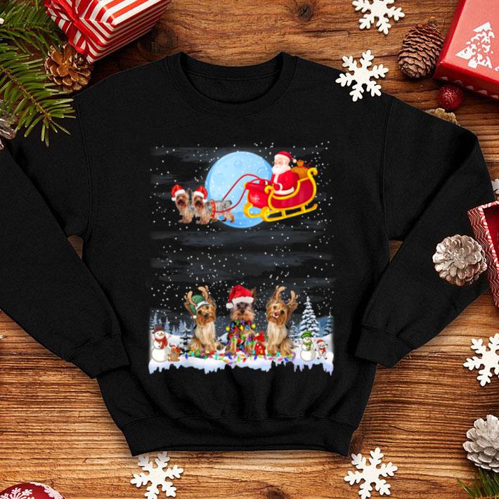 Official Yorkie Reindeer Christmas Lights Dog Riding a Santa Gifts shirt 4 - Official Yorkie Reindeer Christmas Lights Dog Riding a Santa Gifts shirt