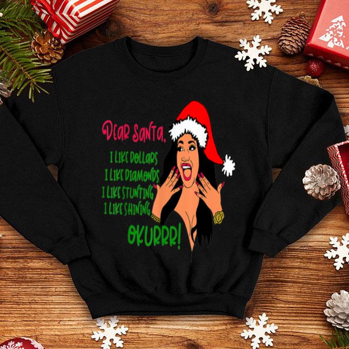 Premium Dear Santa I like dollars I like diamonds I like stunting shirt 4 - Premium Dear Santa I like dollars I like diamonds I like stunting shirt