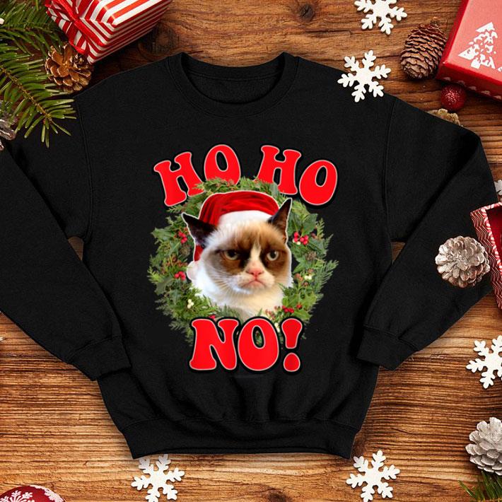 Premium Grumpy Cat Ho Ho No Christmas Wreath Holiday Graphic shirt 4 - Premium Grumpy Cat Ho Ho No Christmas Wreath Holiday Graphic shirt