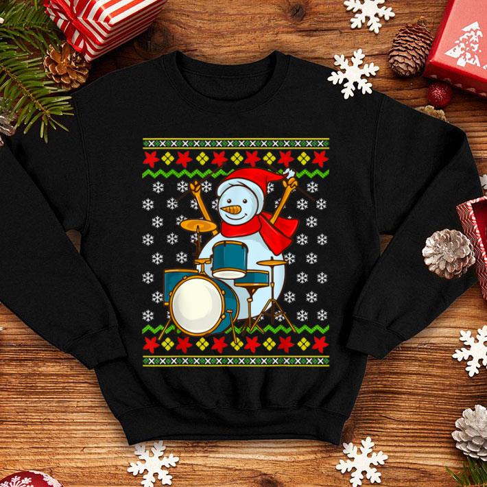 Pretty Ugly Christmas Sweater Snowman Drummer Drums Percussion shirt 4 - Pretty Ugly Christmas Sweater Snowman Drummer Drums Percussion shirt