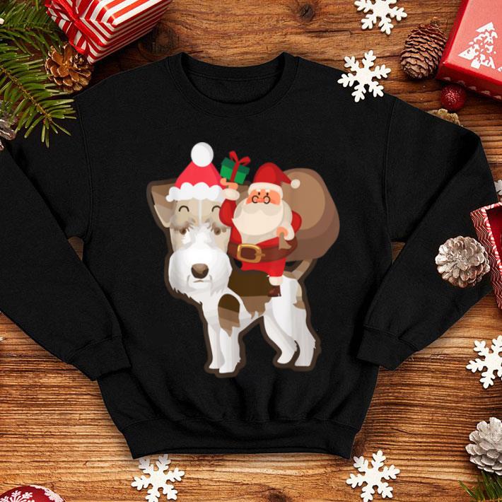 Pretty Santa Riding Fox Terrier Christmas Pajama Gift sweater 4 - Pretty Santa Riding Fox Terrier Christmas Pajama Gift sweater
