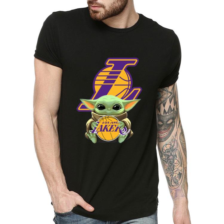 Star Wars Baby Yoda Hug Los Angeles Lakers shirt 4 - Star Wars Baby Yoda Hug Los Angeles Lakers shirt