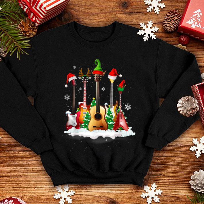 Top Guitar Santa Hat Christmas Tree Funny Music For Guitar Lover sweater 4 - Top Guitar Santa Hat Christmas Tree Funny Music For Guitar Lover sweater