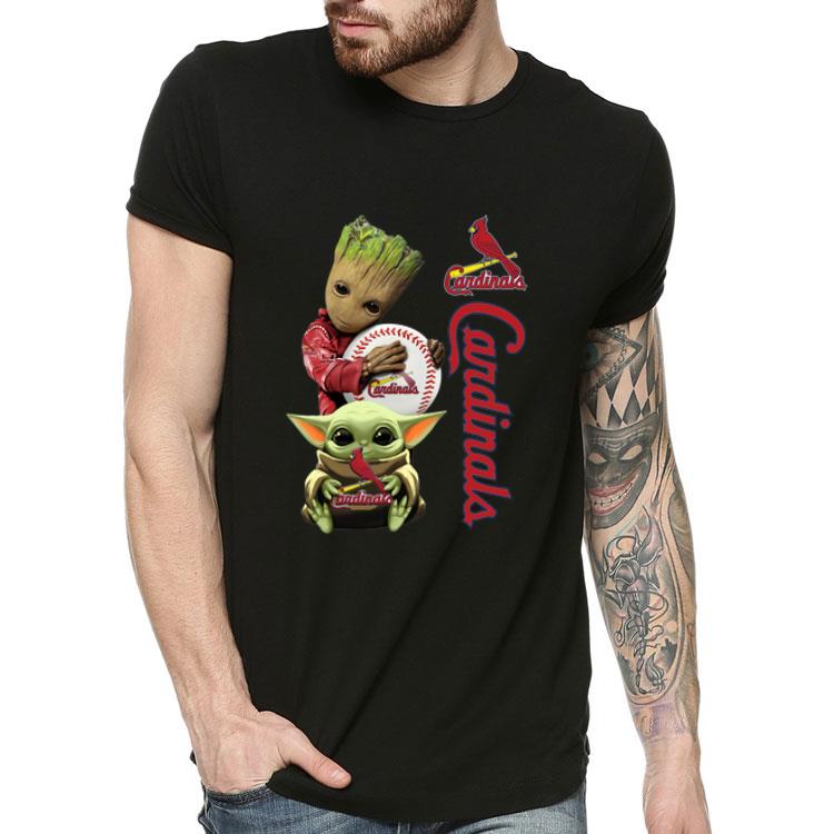 Baby Yoda And Baby Groot Hug St Louis Cardinals shirt 4 - Baby Yoda And Baby Groot Hug St. Louis Cardinals shirt