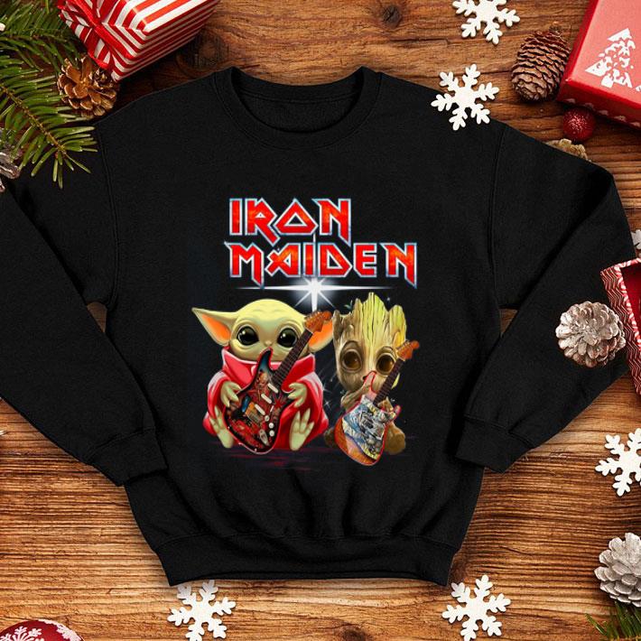 Baby Yoda And Baby Groot Play Guitar Iron Maiden shirt 4 - Baby Yoda And Baby Groot Play Guitar Iron Maiden shirt