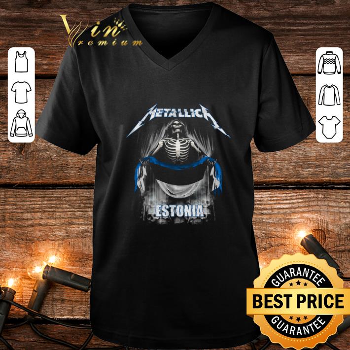 Funny Skeleton Metallica mashup Estonia flag shirt 4 - Funny Skeleton Metallica mashup Estonia flag shirt