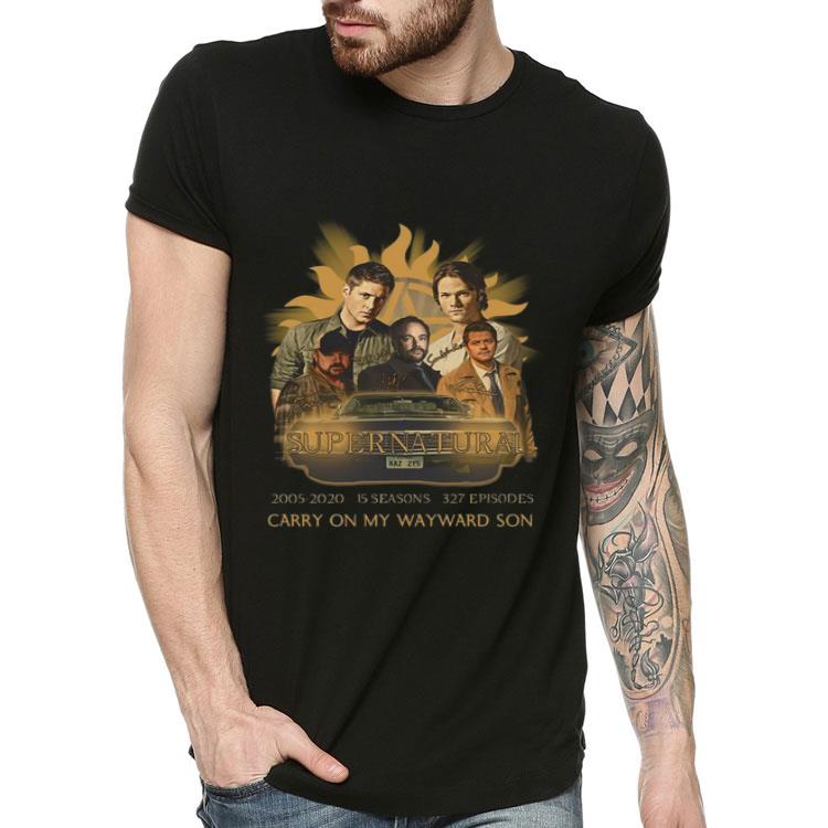 Syper Natural 2005 2020 327 Episodes Carry On My Wayward Son shirt 4 - Syper Natural 2005 -2020 327 Episodes Carry On My Wayward Son shirt