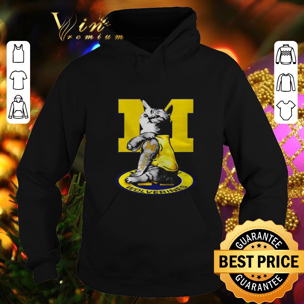 Cheap Strong Cat tattoo Michigan Wolverines shirt 4 5 - Cheap Strong Cat tattoo Michigan Wolverines shirt
