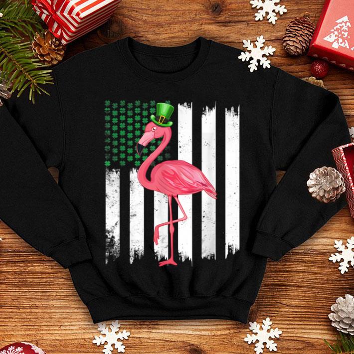 Nice Funny Irish American Flag Flamingo St Patrick s Day shirt 4 - Nice Funny Irish American Flag Flamingo St Patrick's Day shirt