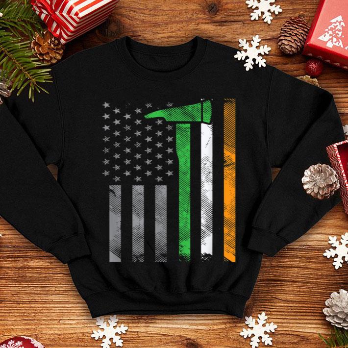 Pretty Irish American Us Flag Firefighter Axe Fire St Patricks Day shirt 4 - Pretty Irish American Us Flag Firefighter Axe Fire St Patricks Day shirt