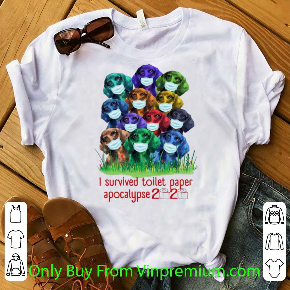 Top Colorful Dachshunds I Survived Toilet Paper Apocalypse 2020 shirt