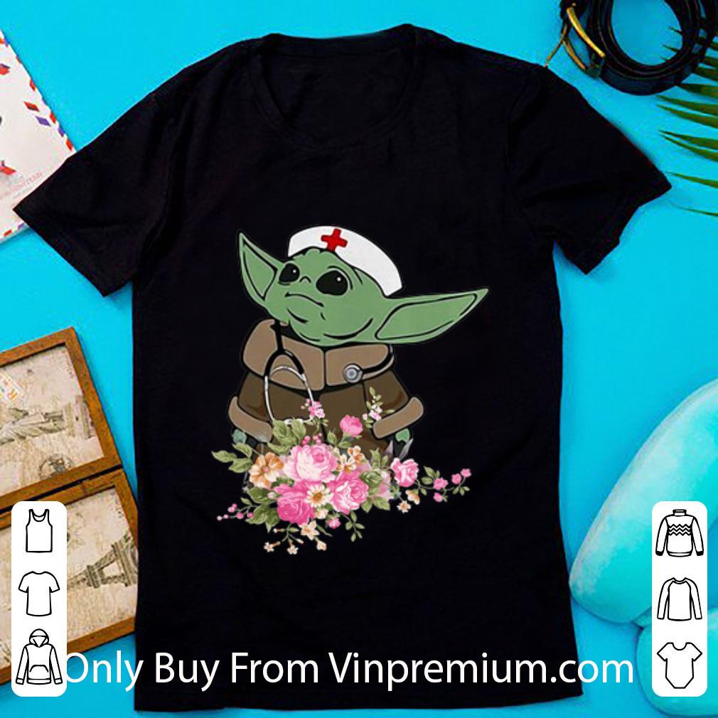 Hot Star Wars Baby Yoda Nurse Floral shirt Hot Star Wars Baby Yoda Nurse Floral shirt