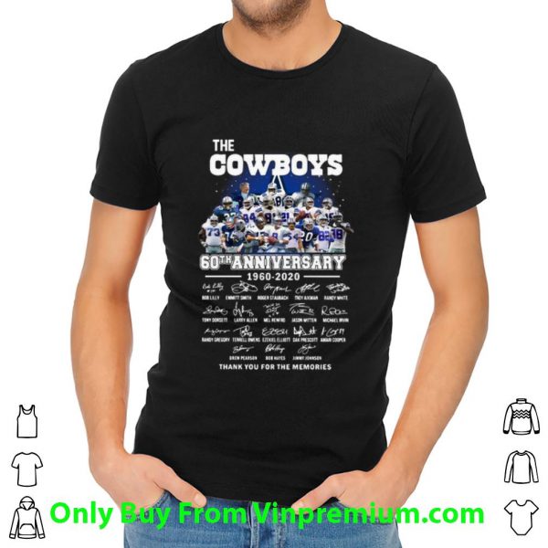 Awesome The Cowboys 60th Anniversary Thank You For The Memories Signatures shirt