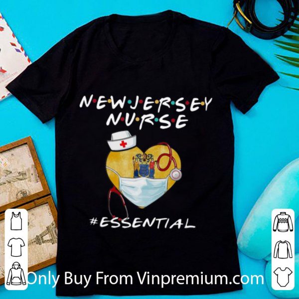 Awesome New Jersey Nurse Heart Stethoscope New Jersey Flag #Essential shirt