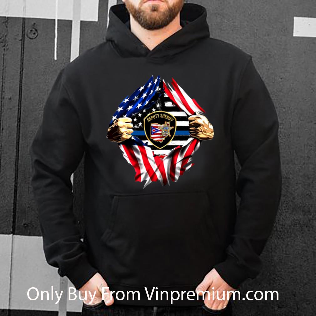 6a6cf30c nice deputy sheriff ohio badge blood inside me american flag shirt 4 - Nice Deputy Sheriff Ohio Badge Blood Inside Me American Flag shirt