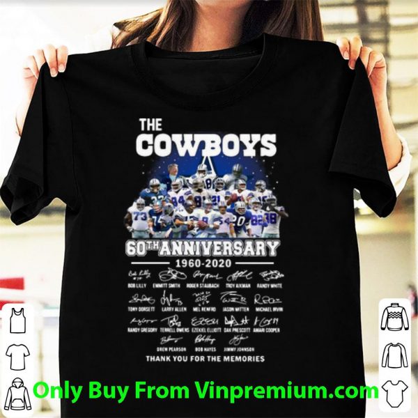 Awesome The Cowboys 60th Anniversary Thank You For The Memories Signatures shirt