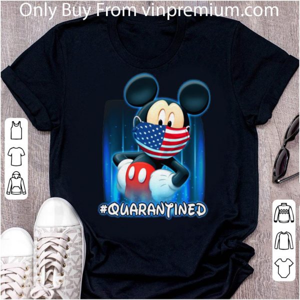 Awesome Mickey Mouse Face Mask #Quarantined Covid-19 American Flag shirt