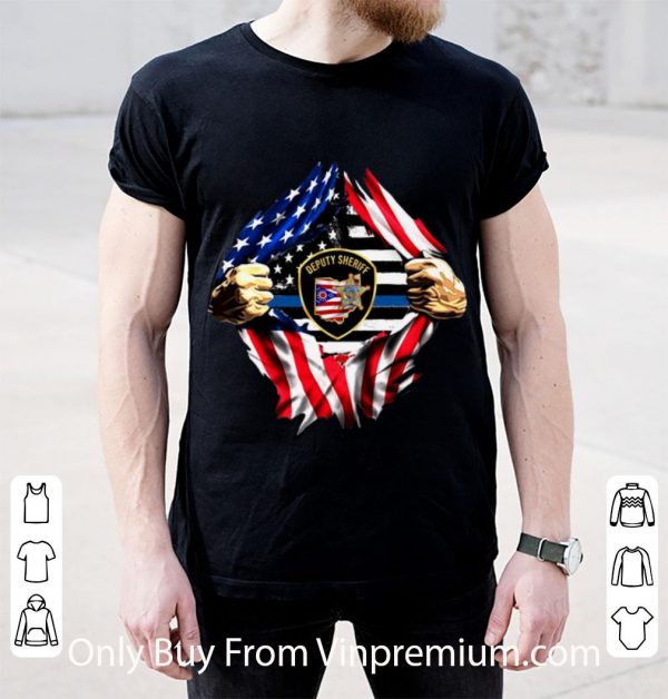 Nice Deputy Sheriff Ohio Badge Blood Inside Me American Flag shirt