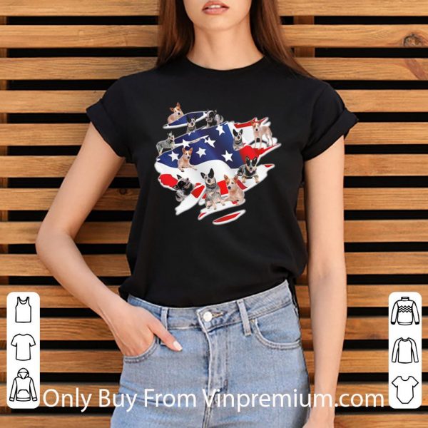 Great Dog Lovers Heeler American Flag shirt