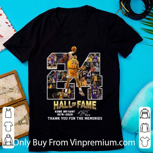 Pretty 24 Hall Of Fame Kobe Bryant Thank You For The Memories Signature shirt