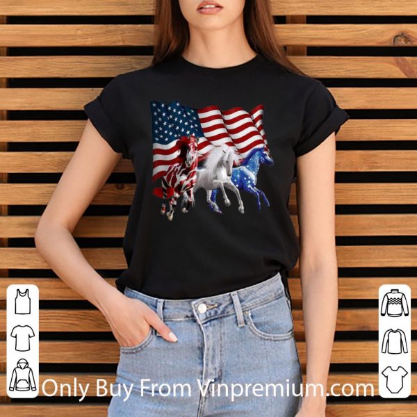 Hot Horses American Flag shirt