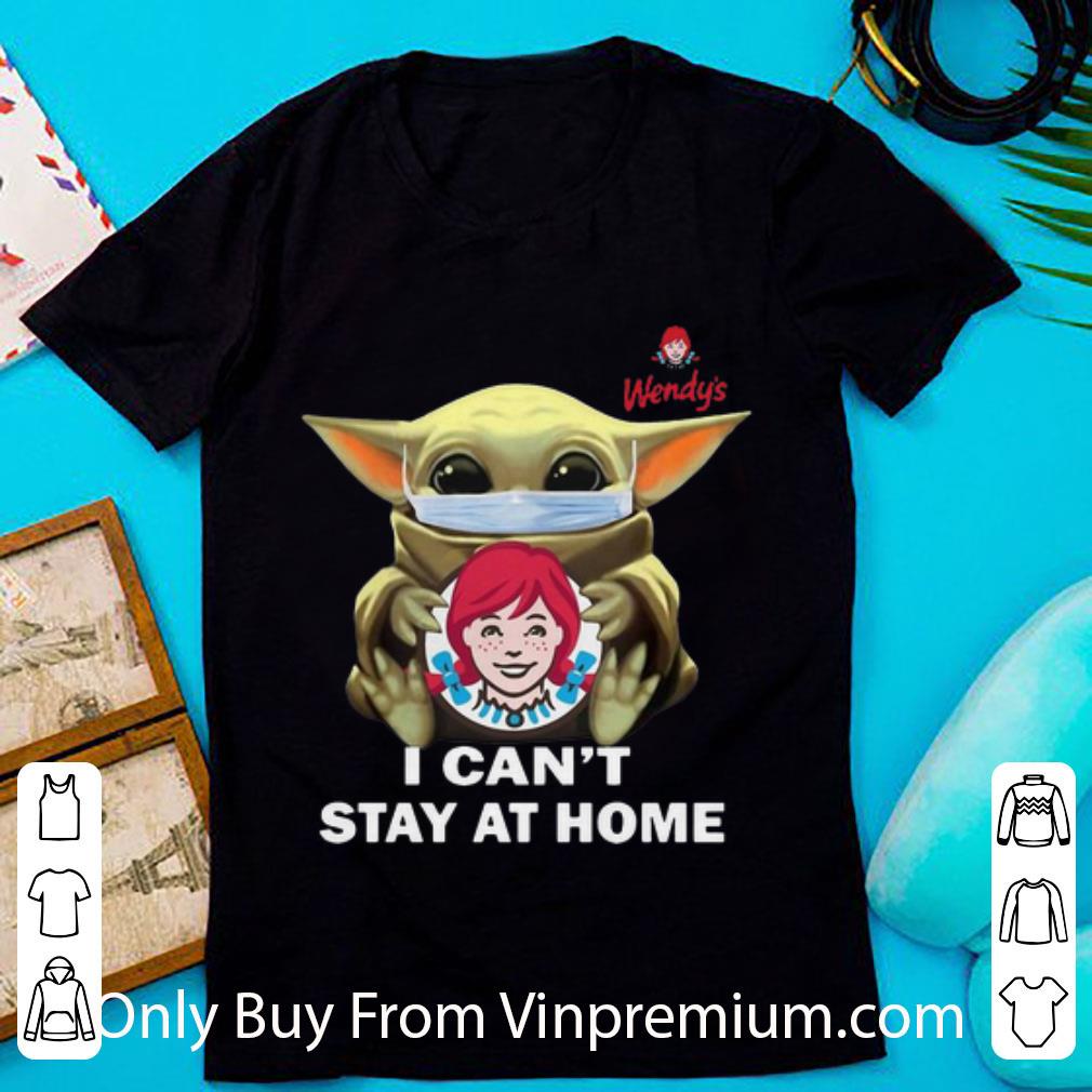 Great Star Wars Baby Yoda Mask Hug Wendy's I Can't Stay At Home shirt